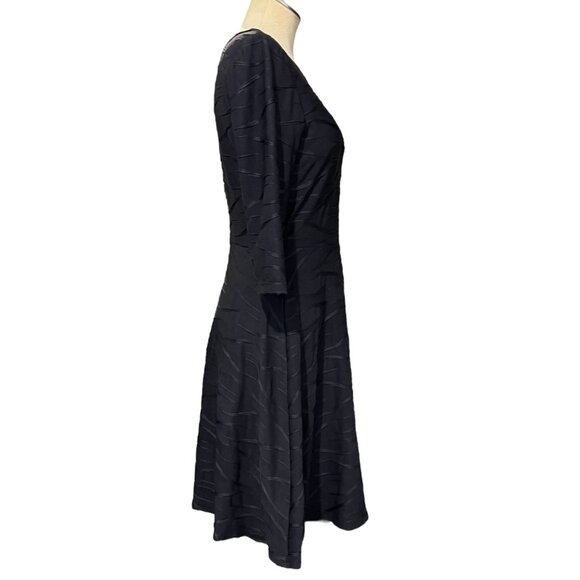 Joseph Ribkoff Dress Womens Black Textured Stretchy Bodycon A Line Midi size 6 - Picture 3 of 10